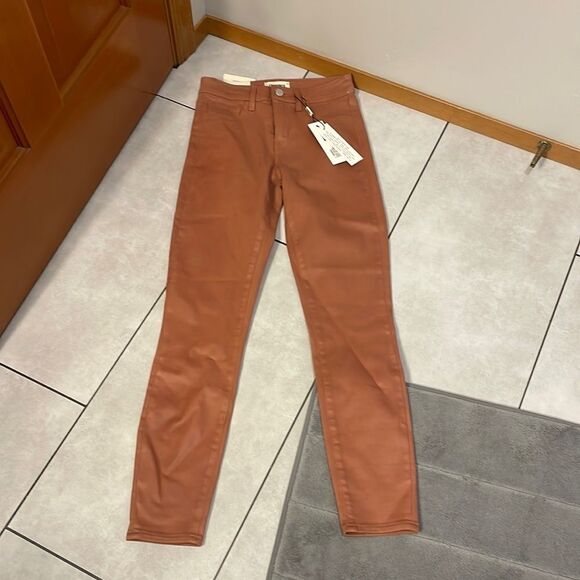 NWT L’Agence Margot Skinny Mocha Brown coated woman’s jeans - Picture 1 of 14
